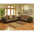 Journey Fabric Chocolate 2-piece Sofa Set