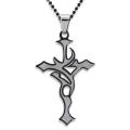 Two-Tone Stainless Steel Blackplated Cross Necklace