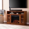 Branick Glazed Pine Media Console Fireplace