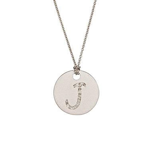 Sterling Silver Diamond Alphabet Initial Necklace