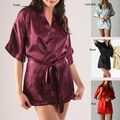 Classic Women's Short Satin Lounge Robe