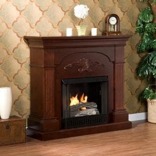 (_ _ ) Upton Home Gilbert Mahogany Gel Fireplace