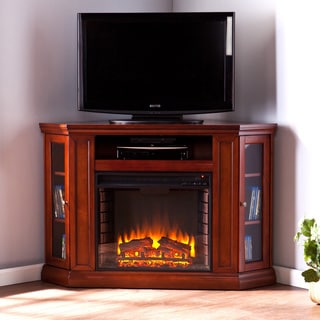 Belvedere Mahogany Media Console Electric Fireplace