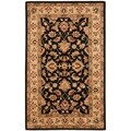 Handmade Heritage Kerman Black/ Gold Wool Rug (5' x 8')