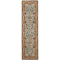 Handmade Heritage Mahal Blue/ Gold Wool Runner (2'3 x 14')
