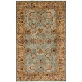 Handmade Heritage Mahal Blue/ Gold Wool Rug (4' x 6')