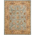 Handmade Heritage Mahal Blue/ Gold Wool Rug (7'6 x 9'6)