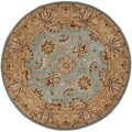 Handmade Heritage Mahal Blue/ Gold Wool Rug (8' Round)