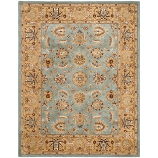 Handmade Heritage Mahal Blue/ Gold Wool Rug (8'3 x 11')