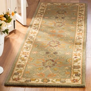 Handmade Heritage Oushak Light Green/Beige Wool Rug (9'6 x 13'6)