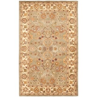 Handmade Heritage Oushak Light Green/Beige Wool Rug (6' x 9')