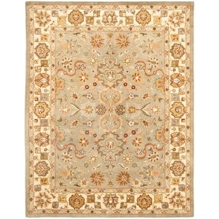 Handmade Heritage Oushak Light Green/Beige Wool Rug (8'3 x 11')