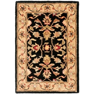 Handmade Heritage Kerman Black/ Gold Wool Rug (3' x 5')