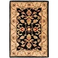Handmade Heritage Kerman Black/ Gold Wool Rug (3' x 5')