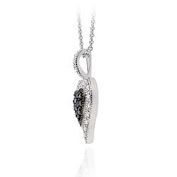 Sterling Silver 1/8ct TDW Black Diamond Heart Necklace
