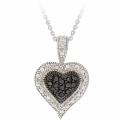 Sterling Silver 1/8ct TDW Black Diamond Heart Necklace