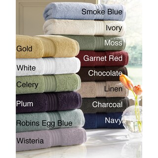 Absorbent Six-piece Two-ply Egyptian Cotton Solid-colored Towel Set