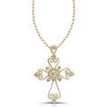 Sterling Silver 1/10ct TDW Diamond Cross Necklace