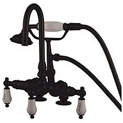 Deck-mount Dark Oil Rubbed Bronze Clawfoot Tub Faucet