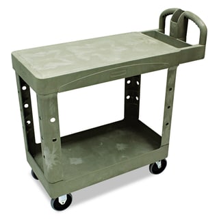 Rubbermaid Commercial Flat Shelf Utility 2-Shelf Cart