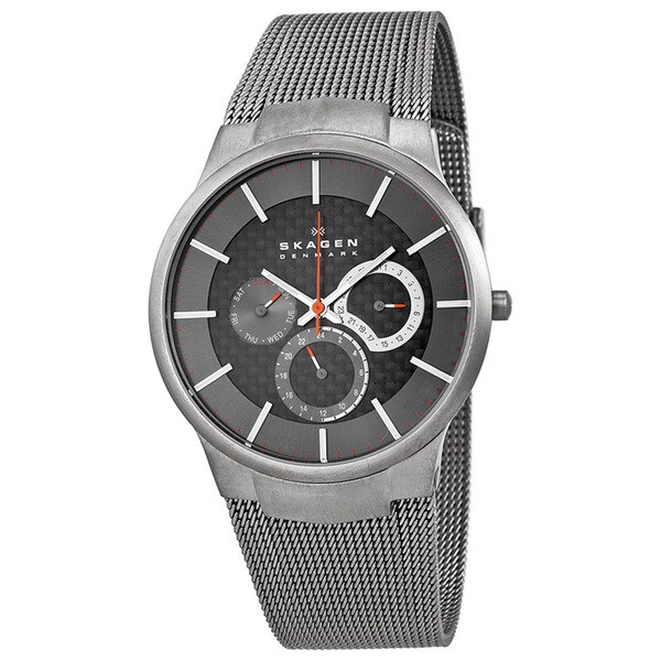 Skagen Men's Grey Titanium Multifunction Mesh Watch