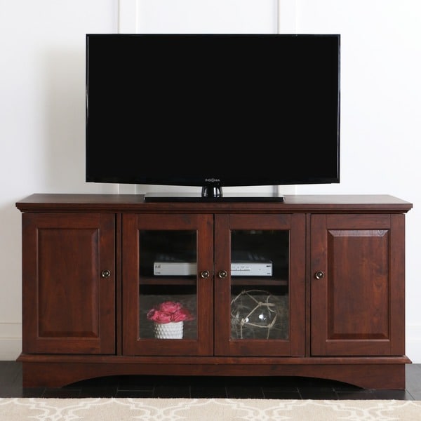 52 in. Brown Wood TV Stand - 13261200 - Overstock.com Shopping - Great 