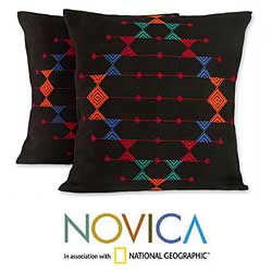 Buy Cheap Set of Two 'Festival Galaxy' Cotton Cushion Covers (India)