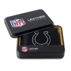 Indianapolis Colts Men&#39;s Black Leather Tri-fold Wallet - Overstock Shopping - Great Deals on ...