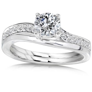 Annello 14k White Gold 3/4ct TDW Diamond Bridal Ring Set (H-I, I1-I2)