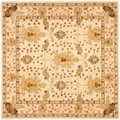 Handmade Oushak Ivory Wool Rug (6' Square)