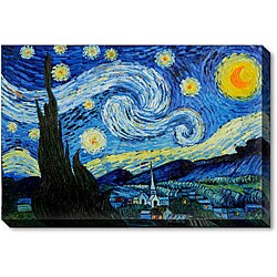 Low Price Van Gogh 'Starry Night' Hand-painted Framed Canvas Art