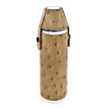 Leather 10-ounce Tube Flask with Two Shot Cups
