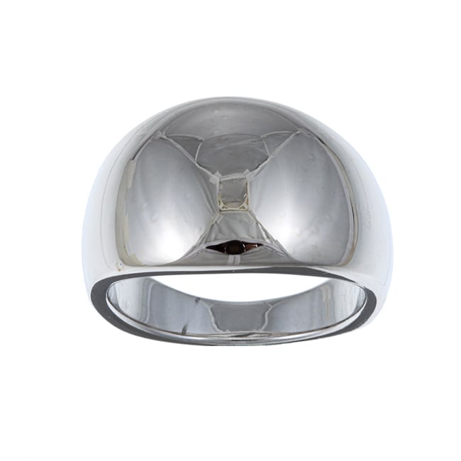 Sterling Essentials Rhodium Plated Silver Dome Ring