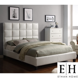 ETHAN HOME Sarajevo Queen-Sized White Faux Leather Bed