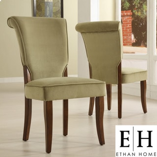 ETHAN HOME Andorra Olive Velvet Upholstered Dining Chair (Set of 2)