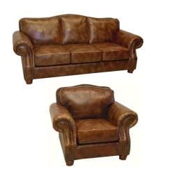 Brown Leather Sofa And Chaise