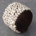 Handmade Wide Mosaic Pearl Cuff Bracelet (Thailand)