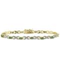 18k Yellow Gold over Silver Emerald and Diamond Accent Bracelet