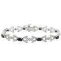 Sterling Silver Sapphire and Diamond Accent Bracelet