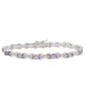 Sterling Silver Amethyst and Diamond Accent Bracelet