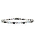 Sterling Silver Sapphire, Blue Topaz and Diamond Accent Heart Bracelet