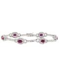 Sterling Silver Ruby and Diamond Accent Bracelet