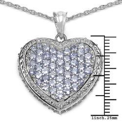 Sterling Silver Heart-shaped Tanzanite Necklace