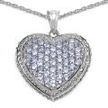 Sterling Silver Heart-shaped Tanzanite Necklace