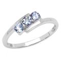 Malaika Sterling Silver Tanzanite Bypass Design Ring