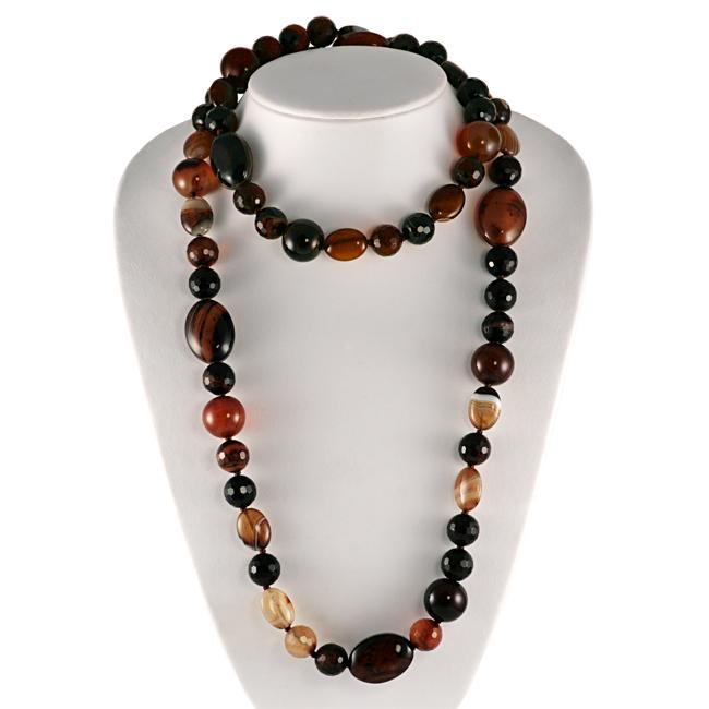 Maddy Emerson Brown Agate Bead Necklace