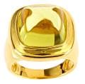 Dyach Gold over Silver Square-cut Lemon Quartz Ring