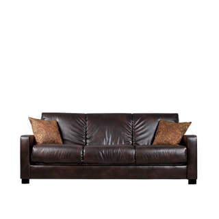 Portfolio Trace Convert-a-Couch Brown Renu Leather Futon Sofa Sleeper