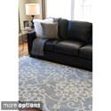 Hand-tufted Grey Floral Rug