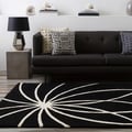 Hand-tufted Contemporary Black/White Wool Abstract Rug (5' x 8')